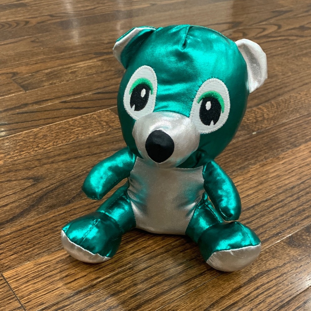 Teal and Silver Plush Bear